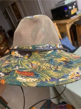 Dorfman Pacific Co. Tropical Jungle Wide Brim Sun Hat - Safari Animal Print XL